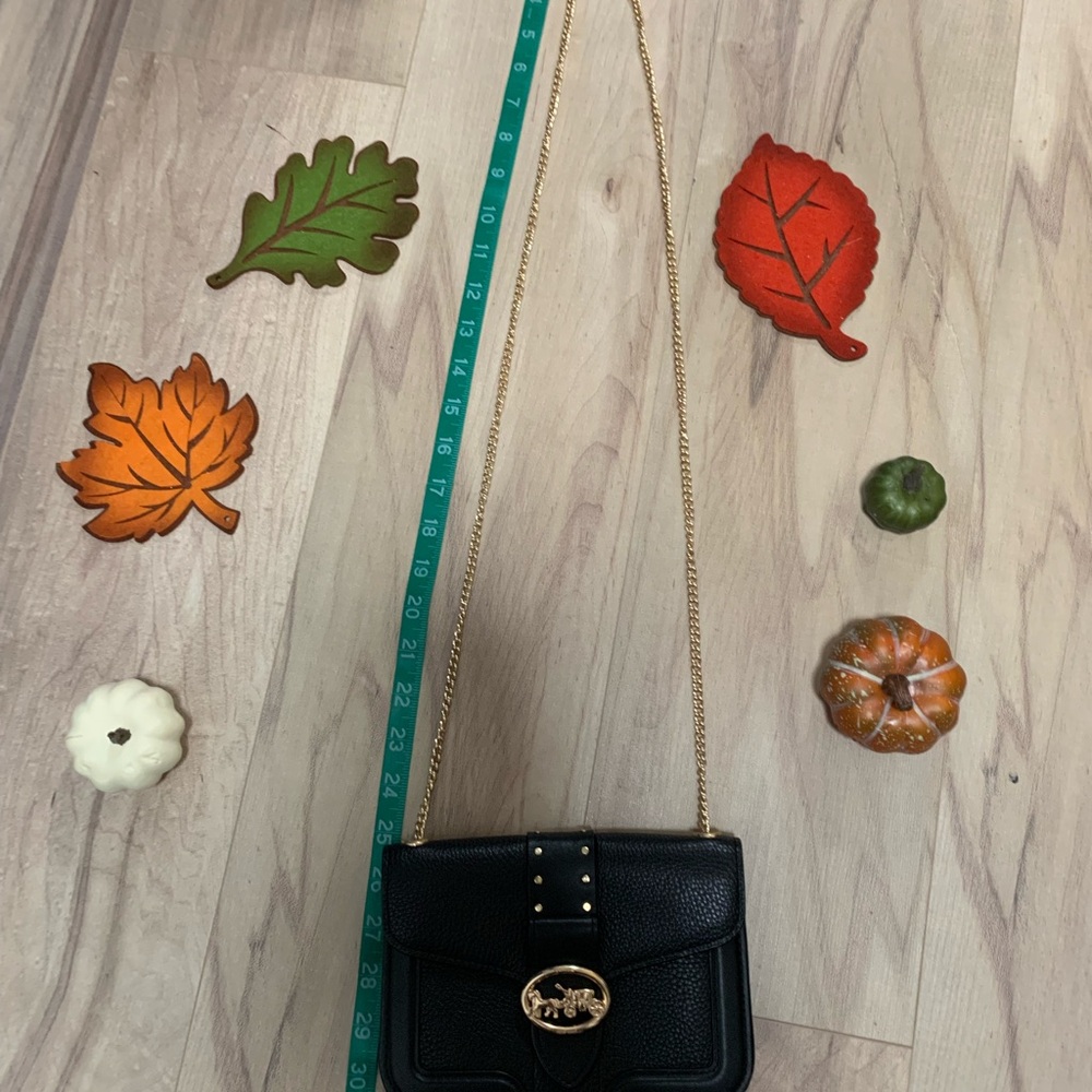 Elegant black COACH authentic Clutch gold Chain Strap - Picture 7 of 7